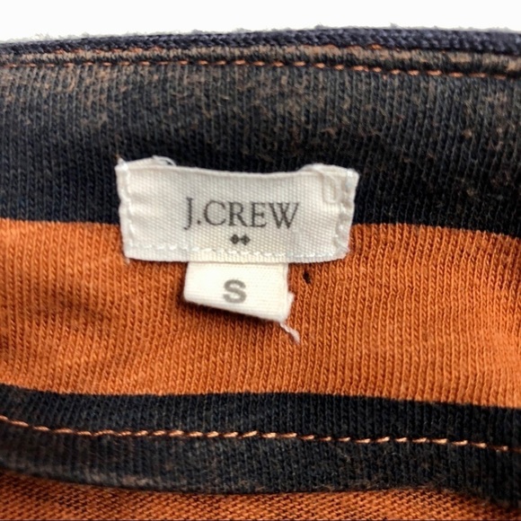 J. Crew 3/4 Sleeve Striped Burnt Orange Tee Small - Picture 2 of 8